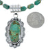 Navajo Turquoise Sterling Silver Bead Necklace And Pendant Set JX130626